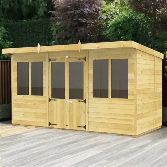10×8 Flat Pack Pent Wooden Summer Garden House Direct Dispatch