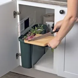 10L Slimline Kitchen Food Caddy (Green)