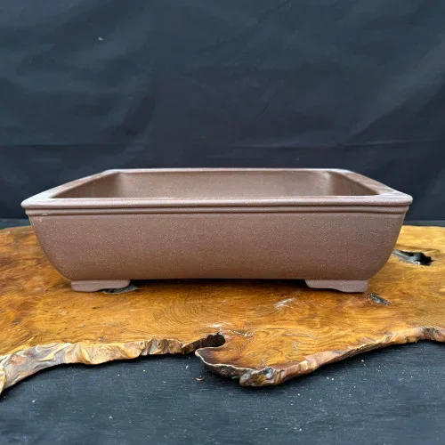 13.75″ Rectangle Yixing Bonsai Pot – Clean Lines & Deep Clay Tones (NEBG. 1054)