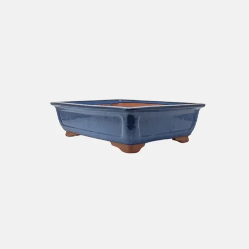 16″ Glazed Rectangle Ceramic Pot in Blue (YX1416)