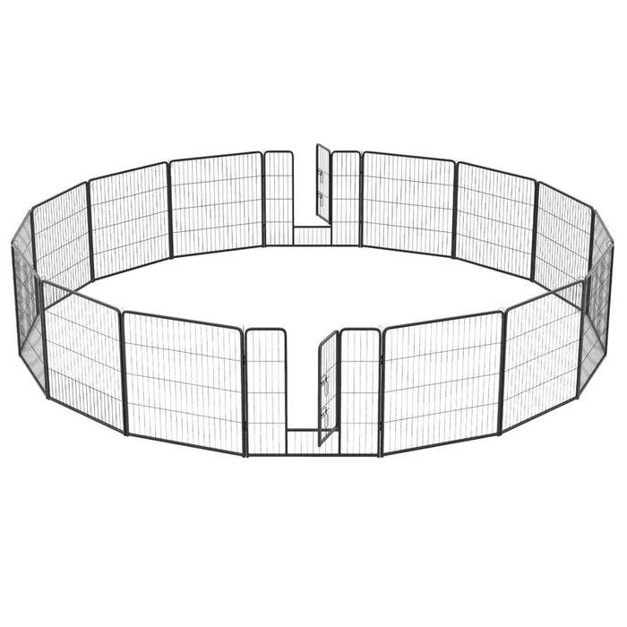 16 Panel 80cm Height Pen Fence with Lock and Large Door-