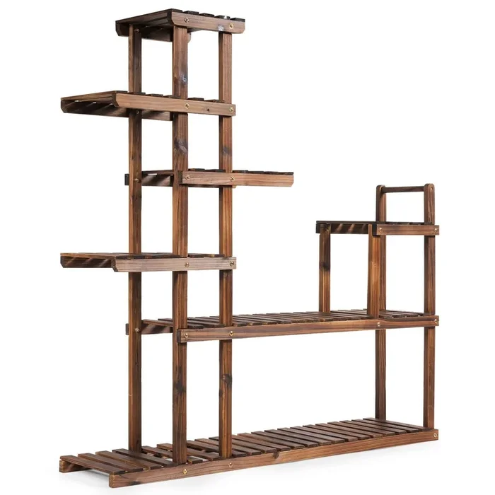 16 Potted – Wooden Plant Stand Suitable for Indoor and Outdoor Spaces – Perfect Patio Décor Solution