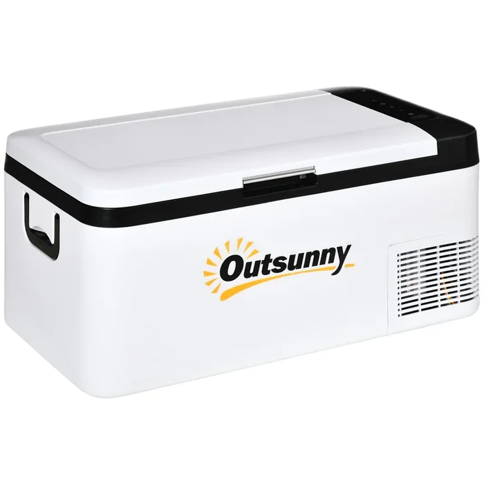 18L Portable Compressor Car Refrigerator with LED Light – Foldable Handles, 12V Cooler Fridge Freezer for Vehicle Use – Ideal for Campervan, RV, Boat, and Travel Adventures
