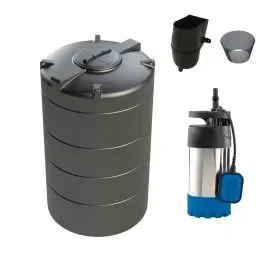 2,000L Vertical Tank Rainwater Harvesting System for Small (50 m2) to Medium (150 m2) Gardens.