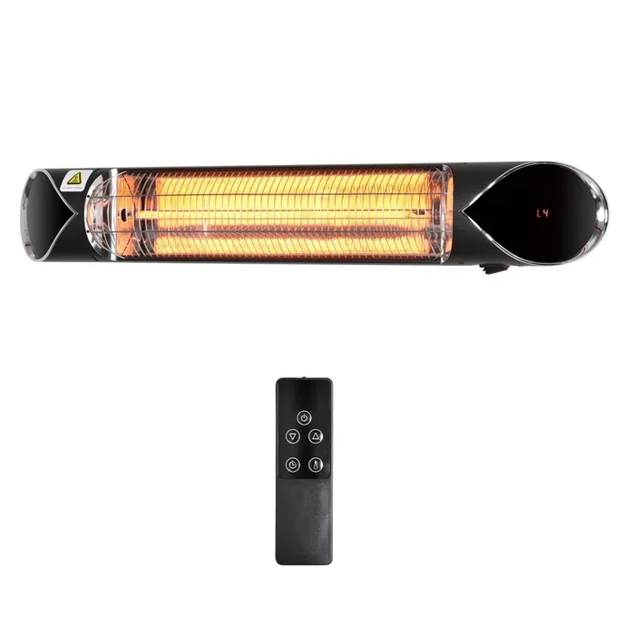 2000W Infrared Patio Heater – Wall Mounted Carbon Fiber Outdoor Heating with Remote, 4 Settings & Timer – Cozy Warmth for Chilly Evenings