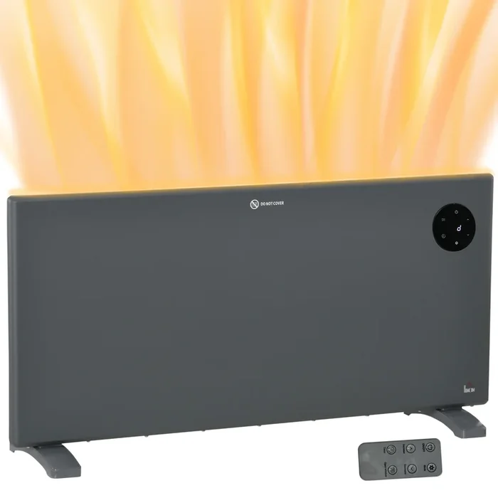 2000W Space Heater – Freestanding/Wall Mounted Electric Convector with Thermostat & Timer, Grey – Ideal for Quick Room Heating