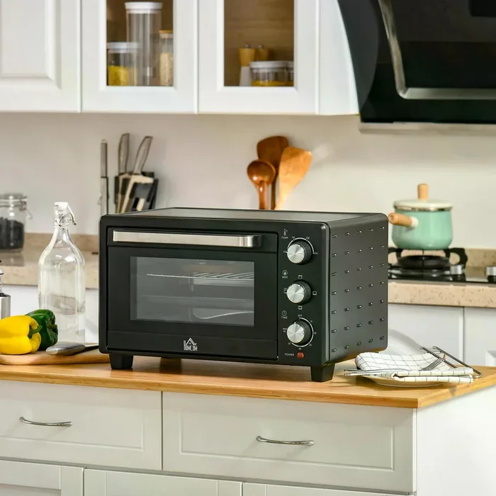 21L Mini Oven Electric Grill – Compact Countertop Toaster with Temperature Control, Timer, Including Baking Tray and Wire Rack, 1400W – Ideal for Small Kitchens and Quick Meal Prep