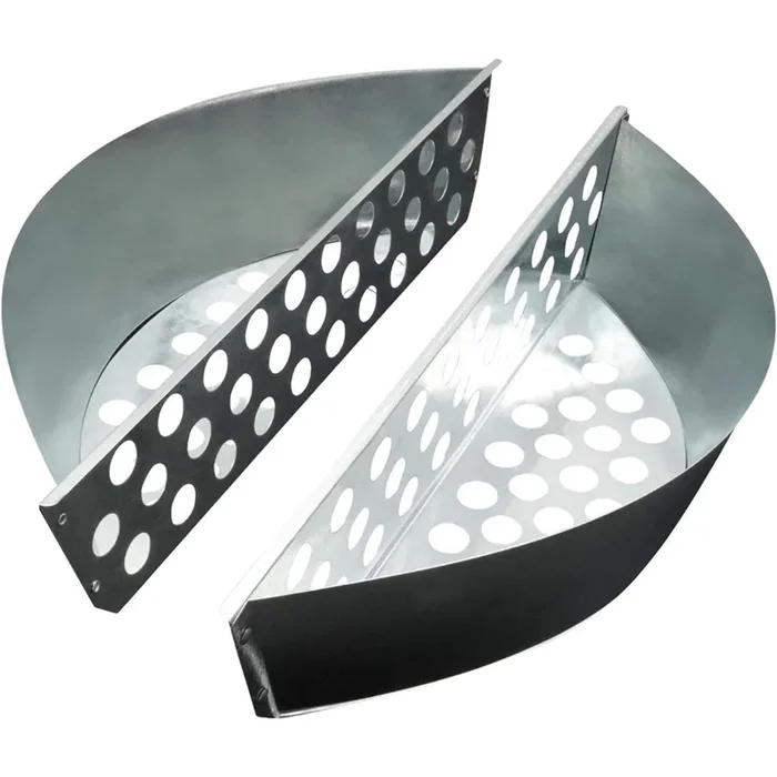 2Pcs Steel BBQ Grill Basket Charcoal Briquette Holders