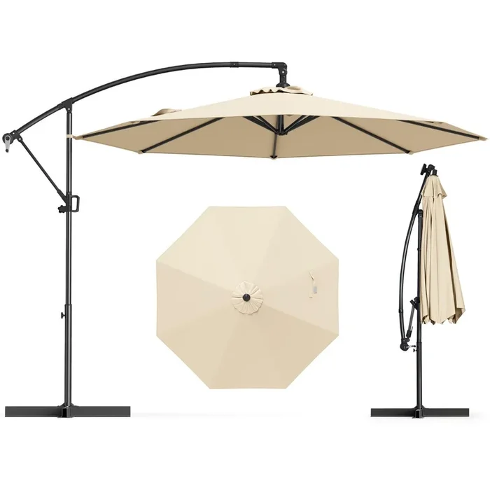 300 cm Offset Hanging Umbrella with Base-
