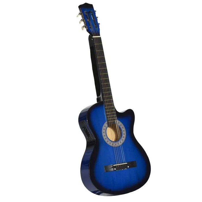 38in Acoustic-Electric Guitar with Cutaway Design – Premium Gloss Finish, Beginner-Friendly Instrument with Case – Ideal for New Guitarists and Travel Musicians