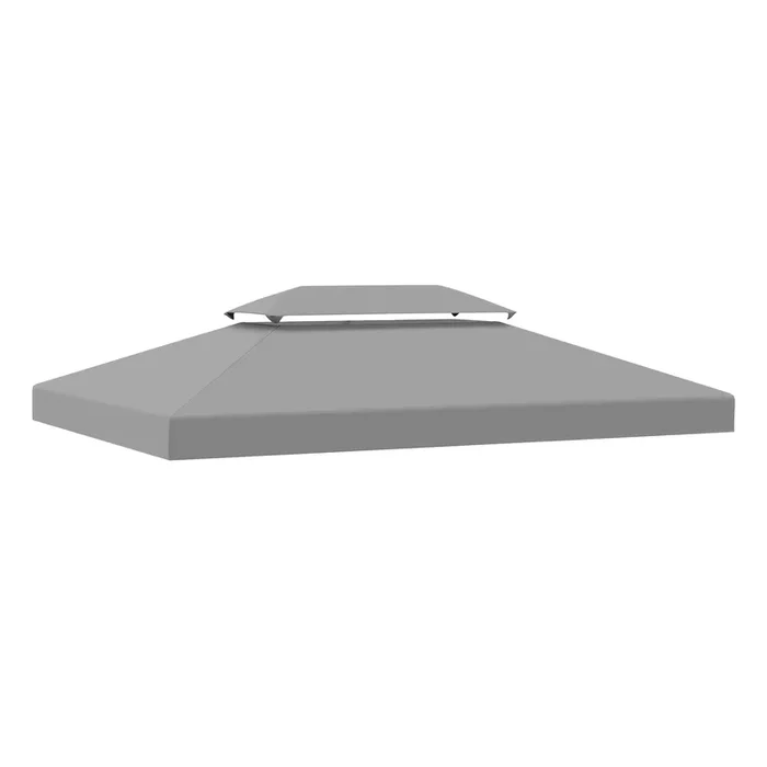 3x4m Gazebo Replacement Canopy – Dual-Tier UV Protective Top Cover for Garden Outdoor Awnings – Ideal for Sheltering Your Patio, Light Grey (Roof Only)