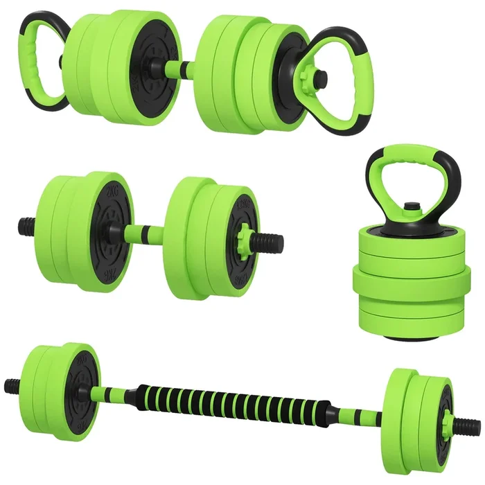 40kg 4-in-1 Adjustable Dumbbells – Converts to Barbell, Kettlebell, Push-Up Stand – Ideal for Full-Body Home Workouts & Strength Training