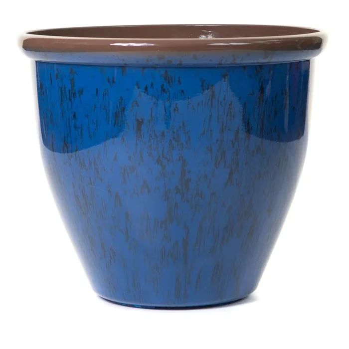 48cm Running Glaze Planter – Blue
