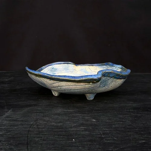 6.5-Inch Bruce Lenore Handmade Ceramic Bonsai Pot (No. 124)