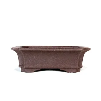 6″ Handmade Unglazed Indented Corner Rectangle Bonsai Pot