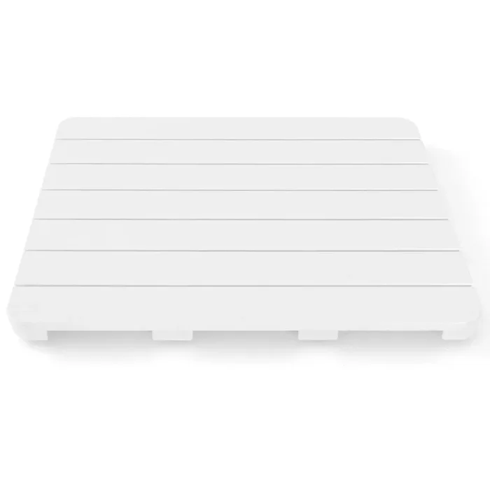 60 x 48 cm Bath Mat for Shower with Non Slip Foot Pads-White