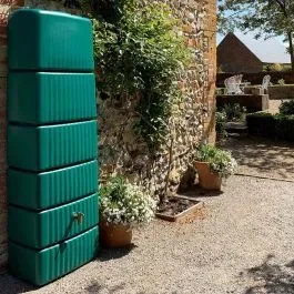 650L Slim Rainwater Wall Tank – Green