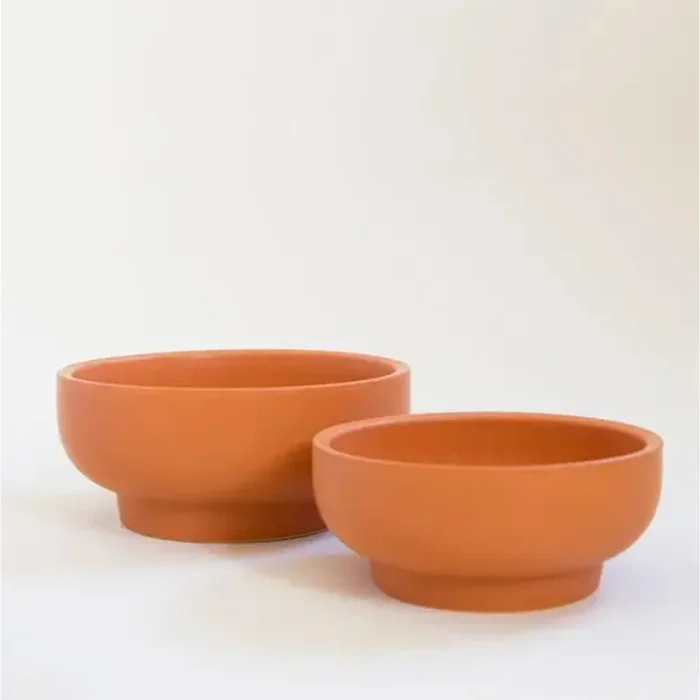 7″ Pedestal Bowl – Terracotta