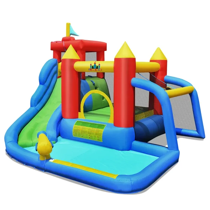 7-in-1 Inflatable – Water Slide Bounce House, No Blower Included – Fun Outdoor Entertainment for Kids