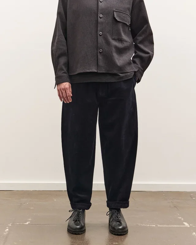 7115 by Szeki Corduroy Elastic Pull-Up Trouser Unisex, Black