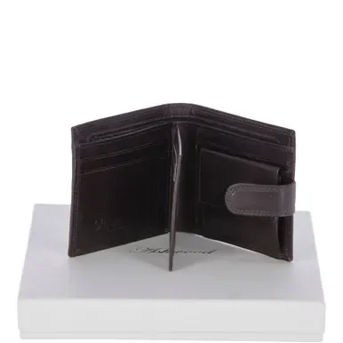 8 Card ID Coins & Zip Bill Fold Tab Wallet – Brown
