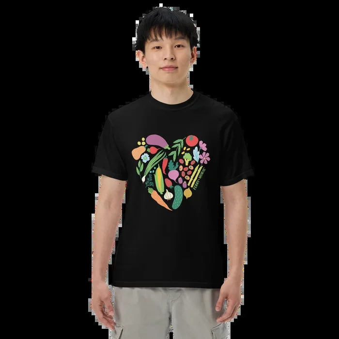“Garden Heart” Unisex Garment-Dyed Heavyweight T-Shirt