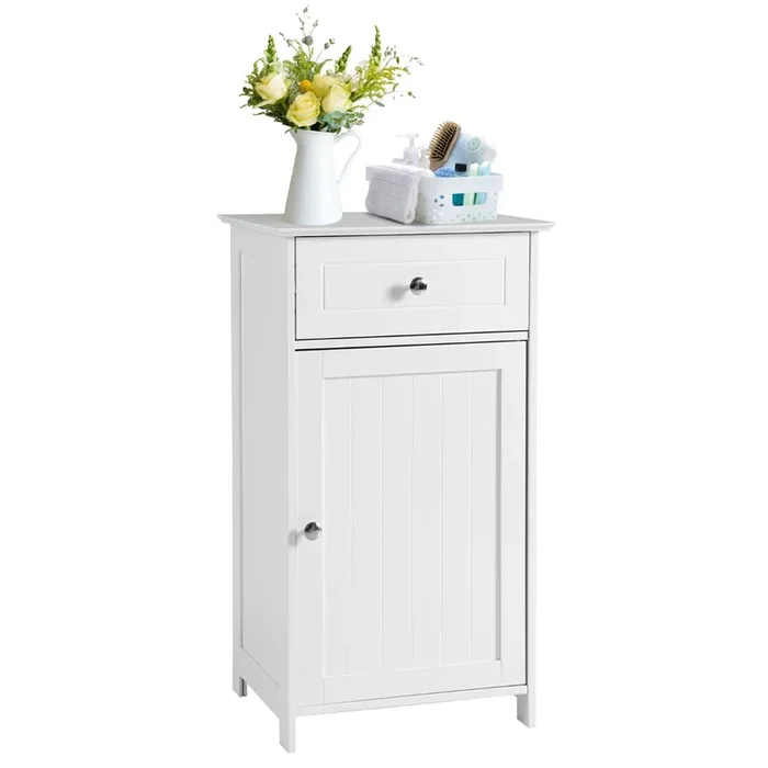 Adjustable Shelf Bathroom Floor Cabinet – Storage Furniture with 3-Position Customizability – Ideal for Organizing Bath Accessories