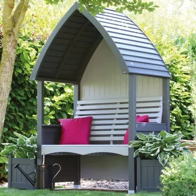 AFK Garden Cottage Arbour Charcoal & Stone