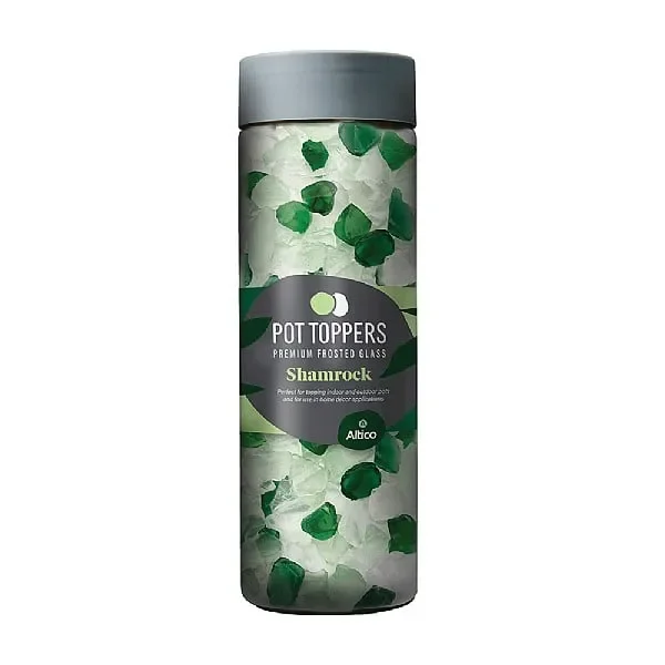 Altico Shamrock Pot Toppers Mixed Green Frosted Glass