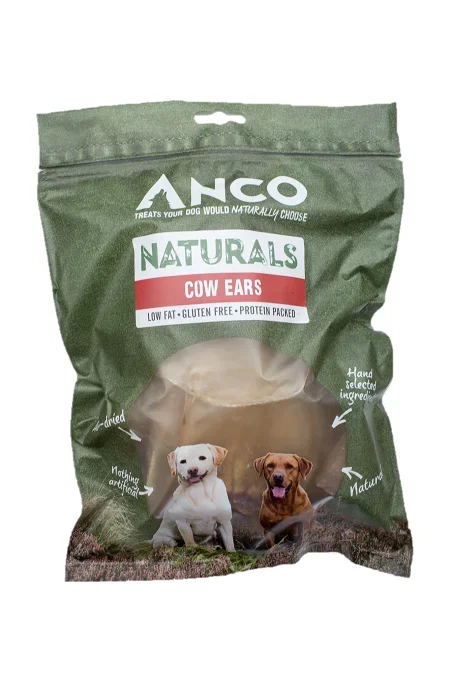Anco Large Cow Ears 8pk Dog Treats