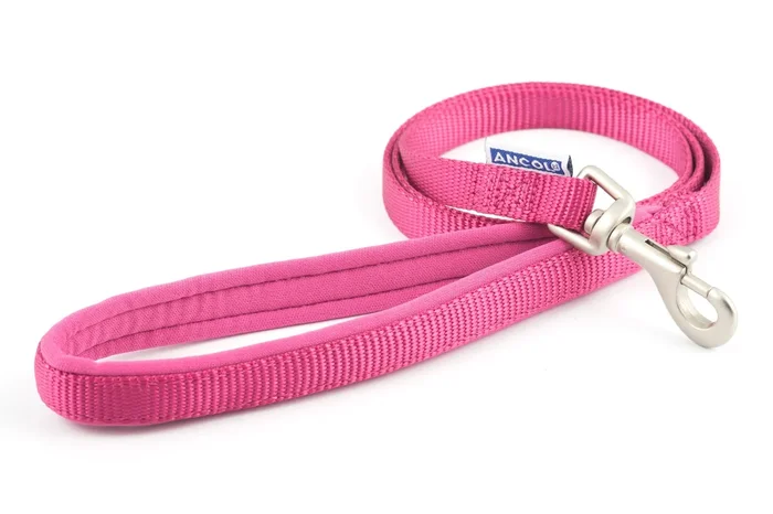 Ancol Padded Snap Dog Lead Raspberry
