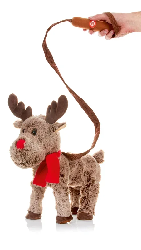 Animated Singing Walking Reindeer with Lead – 39cm