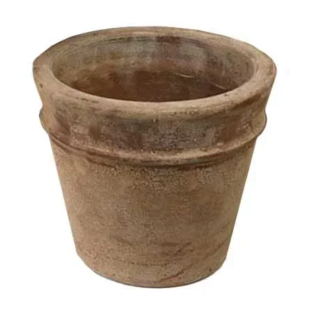 Antique Terracotta Rim Planter Basalt L 40x32cm