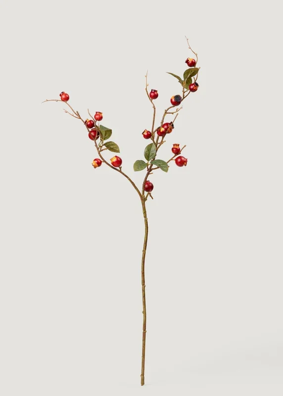 Artificial Crabapple Berry Branch – 30″