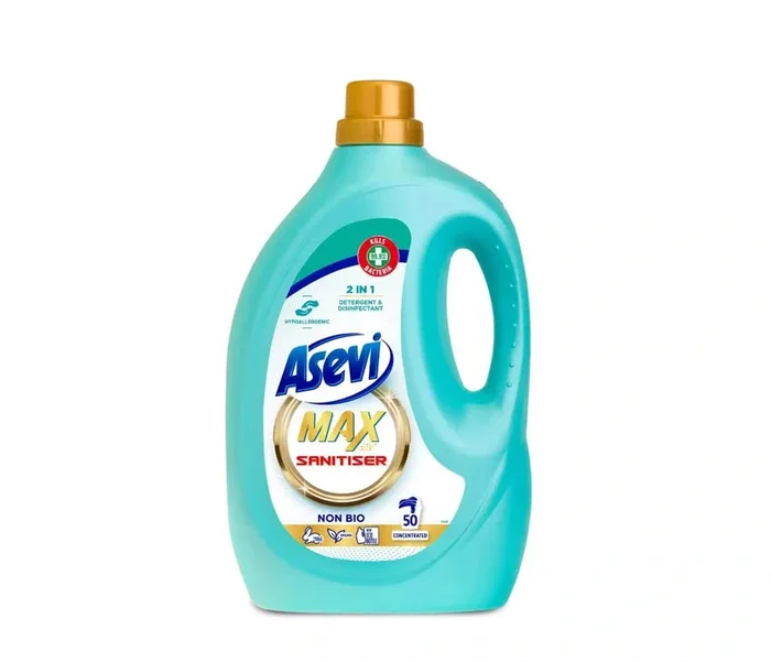 Asevi Max, Hypoallergenic Non-Bio Laundry Detergent – 2500ml