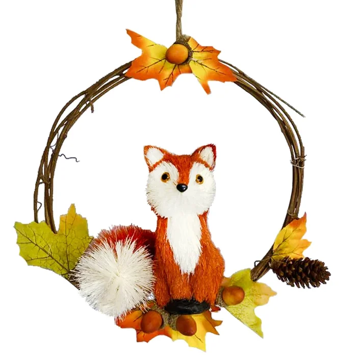 Autumn Fox Foliage Wreath