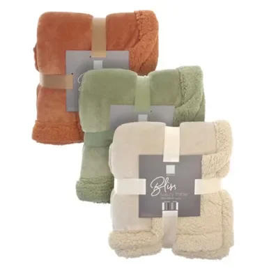 Autumn Sherpa Throw 3 Assorted 150 x 200 cm
