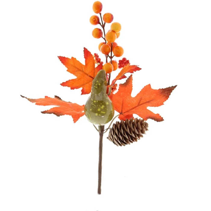 Autumnal Orange Leaves and Harvest Pick – 27cm