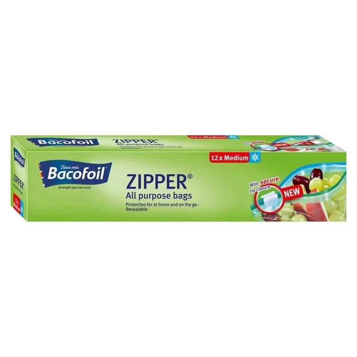 Bacofoil Zipper Bags 3L – All Purpose, 12 Pack