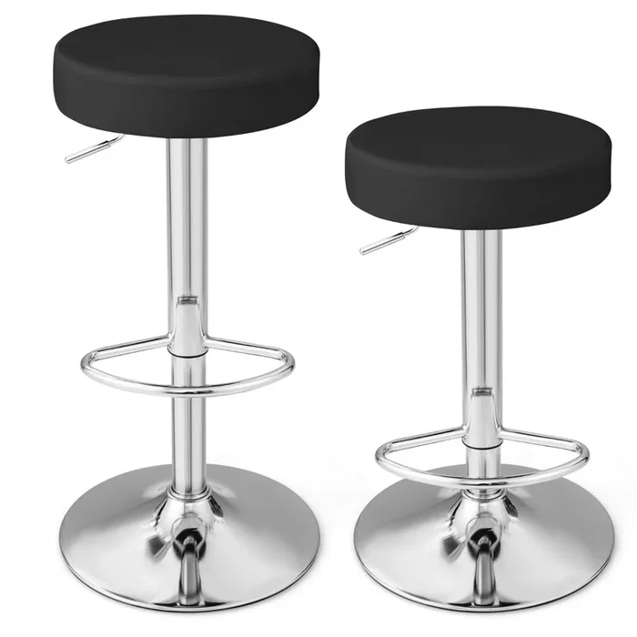 Bar Stool Set of 2 – Height-Adjustable with Footrest Feature – Ideal for Flexible Seating Solutions