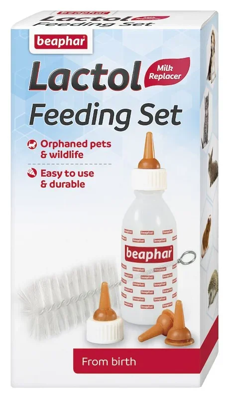 Beaphar Lactol Milk Replacer Feeding Accessories – Bottle, Teats & Brush for Kittens & Puppies