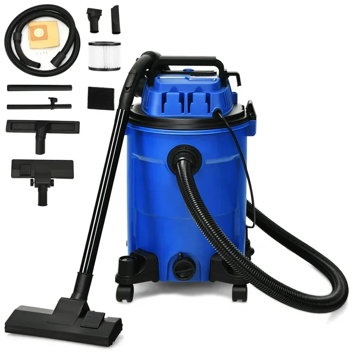 Blue Wet/Dry Portable Vacuum Cleaner, 25L Capacity – With Dual Functionality for Blowing and Suction – Ideal for Effective Cleaning at Home and Workspaces