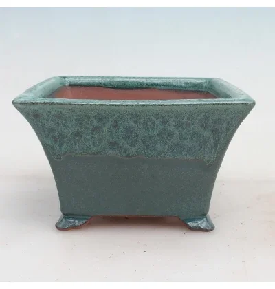 Bonsai bowl 14.5 x 14.5 x 8.5 cm, color green