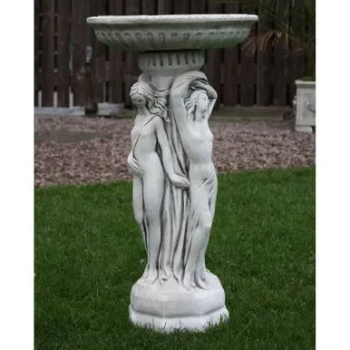 Border Stoneware 3 Graces Bird Bath