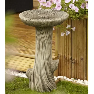 Border Stoneware Log Bird Bath