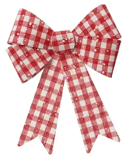 Bow Polyester Check with Snow