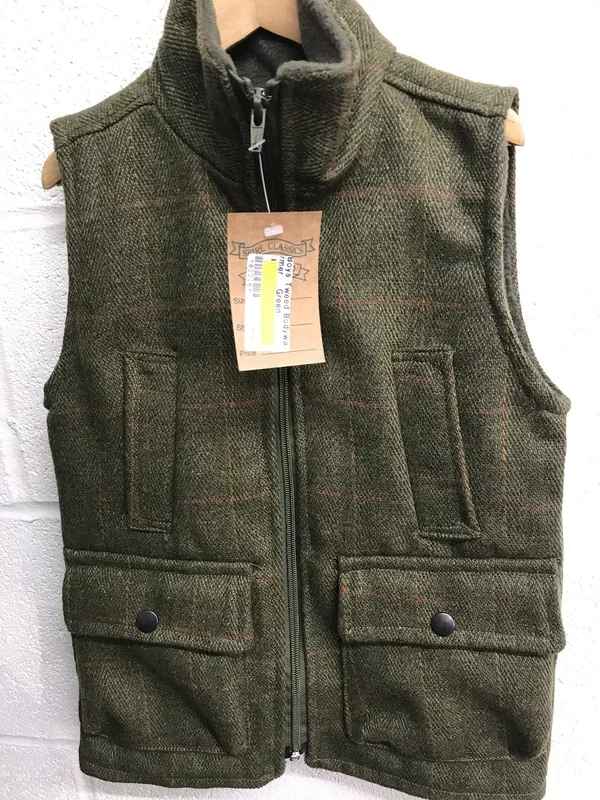 Boys Tweed Body Warmer Green