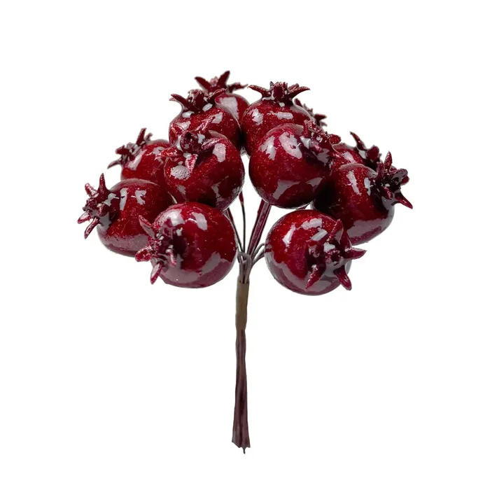 Bunch of 12 Fat Wired Rosehips Red
