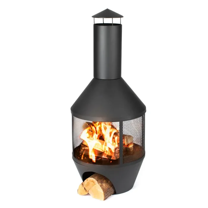 Camino Chiminea with Log Store – Black