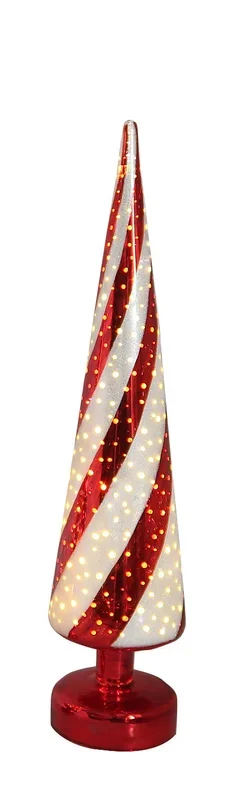 Candy Cane Glitter Light Up Cone Tree – Large